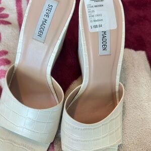 Steve Madden Women's Bone Croco Mules